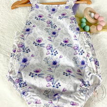 Load image into Gallery viewer, Purple Poppies Romper