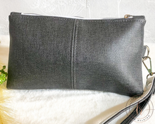 Load image into Gallery viewer, Blue & Grey Floral Wristlet Pouch