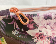 Load image into Gallery viewer, Pretty in Purple Floral Wristlet Pouch