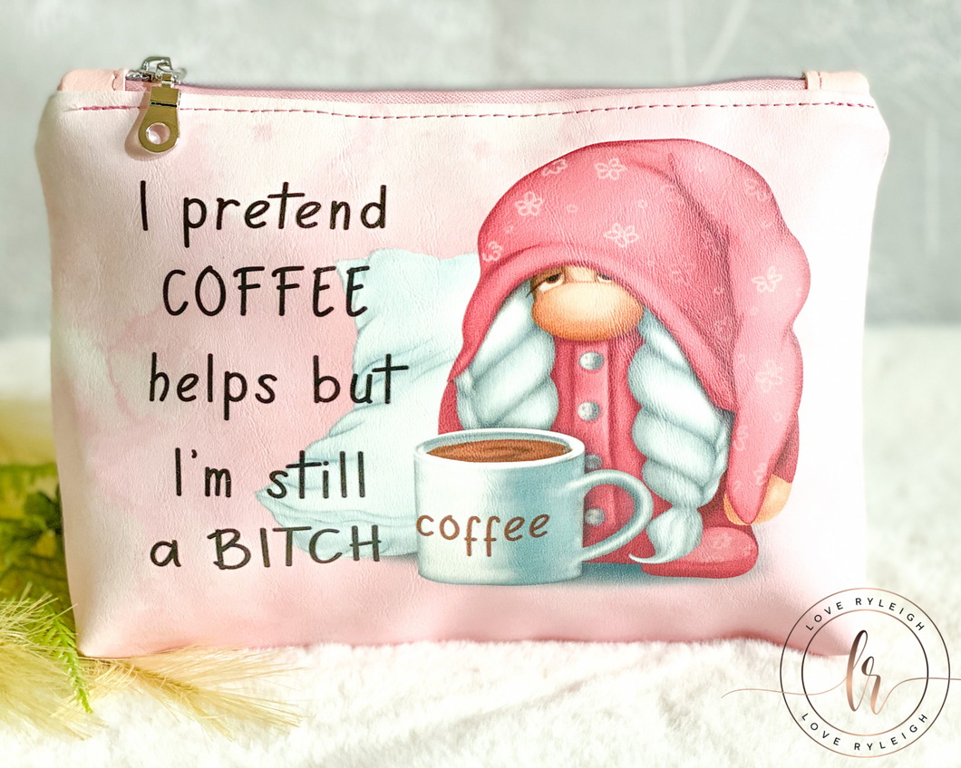 I Pretend Coffee Helps Cosmetic/Whatever Pouch LARGE