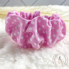 Load image into Gallery viewer, Pink Polka Dot Scrunchie
