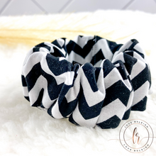 Load image into Gallery viewer, Black Chevron Scrunchie
